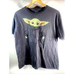 Star Wars The Mandalorian Baby Yoda Grogu Gray T-Shirt Men's Large 42"-44"